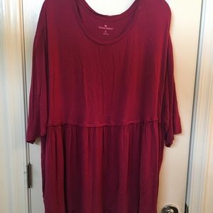 Cranberry red super soft tunic